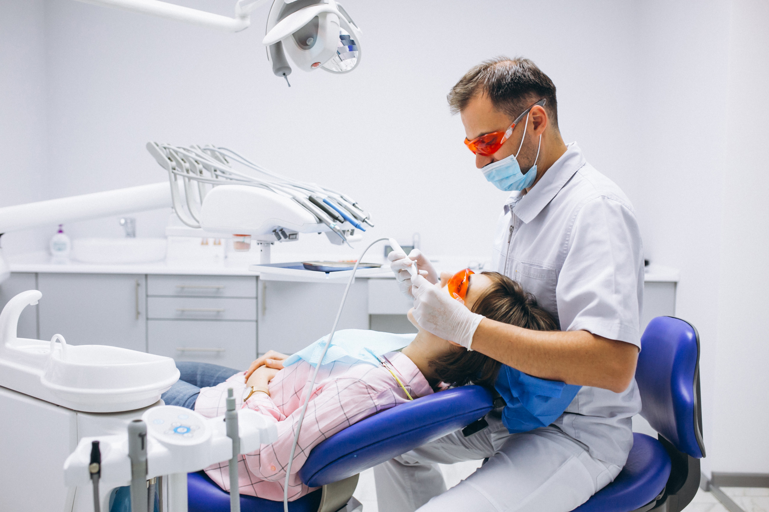 woman patient dentist scaled